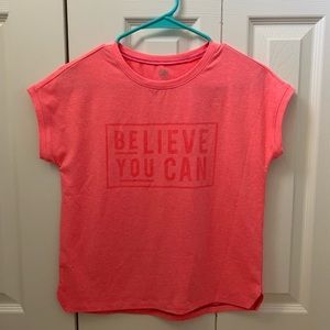 Athleta Girl Power Up Tee (neon peach/pink)